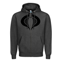 Charcoal Heather Gi Joe Cobra Vintage Zipper Hoodie - linhVisuals