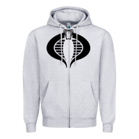 Heather Grey Gi Joe Cobra Vintage Zipper Hoodie - linhVisuals