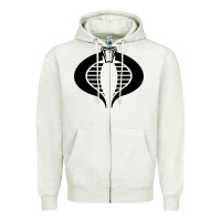 Oatmeal Heather Gi Joe Cobra Vintage Zipper Hoodie - linhVisuals