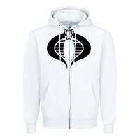 White Gi Joe Cobra Vintage Zipper Hoodie - linhVisuals