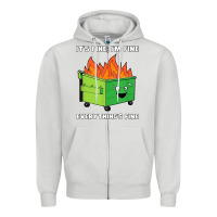 Dove Grey dumpster fire its fine im fine Zipper Hoodie - linhVisuals
