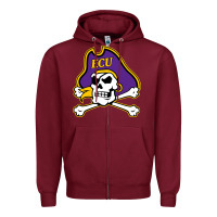 Burgundy East Carolina Pirates Zipper Hoodie - linhVisuals