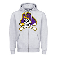 Heather Grey East Carolina Pirates Zipper Hoodie - linhVisuals