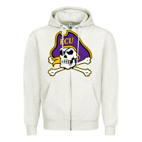 Oatmeal Heather East Carolina Pirates Zipper Hoodie - linhVisuals