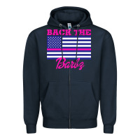 Navy NICKI BACK THE BARBZ Zipper Hoodie - linhVisuals