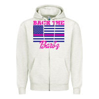 Oatmeal Heather NICKI BACK THE BARBZ Zipper Hoodie - linhVisuals