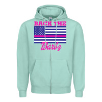 Seafoam NICKI BACK THE BARBZ Zipper Hoodie - linhVisuals