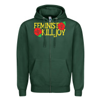 Sports Green feminist killjoy retro women woman Zipper Hoodie - linhVisuals