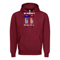Support Our Police & Fire Departments   1st Responders Premium Zipper Hoodie | Teevron