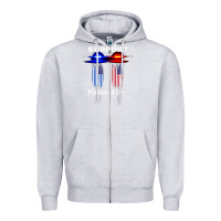 Heather Grey support our police & fire departments   1st responders premium Zipper Hoodie - linhVisuals