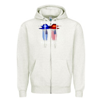 Oatmeal Heather support our police & fire departments   1st responders premium Zipper Hoodie - linhVisuals