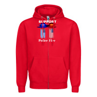 Red support our police & fire departments   1st responders premium Zipper Hoodie - linhVisuals