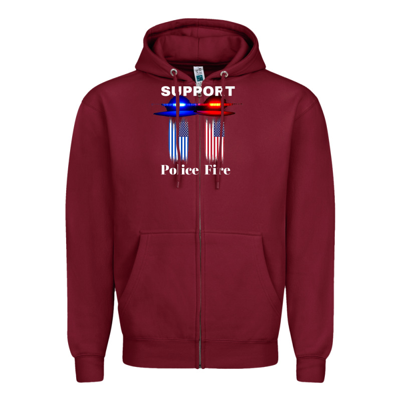 Support Our Police & Fire Departments   1st Responders Premium Zipper Hoodie by linhVisuals | Teevron