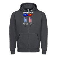 Smoke support our police & fire departments   1st responders premium Zipper Hoodie - linhVisuals