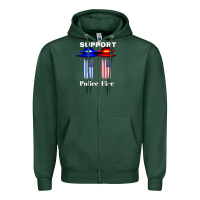 Sports Green support our police & fire departments   1st responders premium Zipper Hoodie - linhVisuals