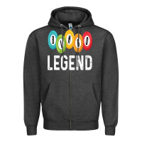 Charcoal Heather funny bingo legend bingo balls game Zipper Hoodie - linhVisuals
