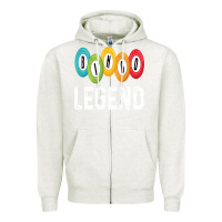 Oatmeal Heather funny bingo legend bingo balls game Zipper Hoodie - linhVisuals