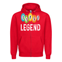 Red funny bingo legend bingo balls game Zipper Hoodie - linhVisuals
