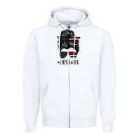 White fire wife messy bun firefighter wife thin red line husband Zipper Hoodie - linhVisuals