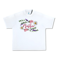 White Floral Daisy Mother Urban Heavy Tee - RanaPortraitStore
