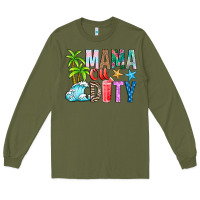 Army Green Mama Of Duty Long Sleeve Tee - CowhideDigitalArt