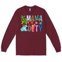 Burgundy Mama Of Duty Long Sleeve Tee - CowhideDigitalArt