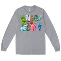 Heather Grey Mama Of Duty Long Sleeve Tee - CowhideDigitalArt