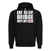 Black funny bridge card game lover bridge Zipper Hoodie - linhVisuals