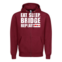 Burgundy funny bridge card game lover bridge Zipper Hoodie - linhVisuals