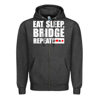 Charcoal Heather funny bridge card game lover bridge Zipper Hoodie - linhVisuals