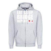 Heather Grey funny bridge card game lover bridge Zipper Hoodie - linhVisuals