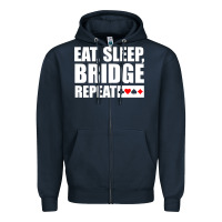 Navy funny bridge card game lover bridge Zipper Hoodie - linhVisuals