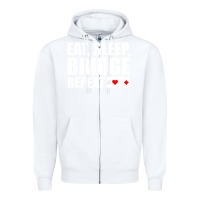 White funny bridge card game lover bridge Zipper Hoodie - linhVisuals