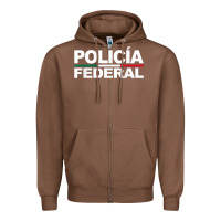 Chestnut mexico policia federal mexican police law enforcement Zipper Hoodie - linhVisuals
