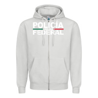 Dove Grey mexico policia federal mexican police law enforcement Zipper Hoodie - linhVisuals