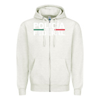 Oatmeal Heather mexico policia federal mexican police law enforcement Zipper Hoodie - linhVisuals