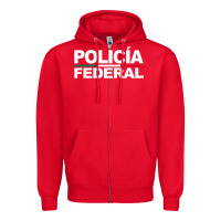 Red mexico policia federal mexican police law enforcement Zipper Hoodie - linhVisuals