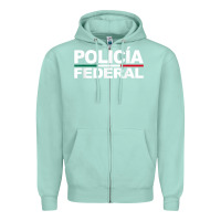 Seafoam mexico policia federal mexican police law enforcement Zipper Hoodie - linhVisuals