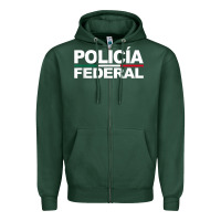 Sports Green mexico policia federal mexican police law enforcement Zipper Hoodie - linhVisuals