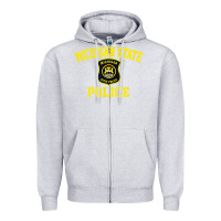 Heather Grey michigan state police Zipper Hoodie - linhVisuals