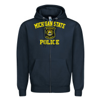 Navy michigan state police Zipper Hoodie - linhVisuals