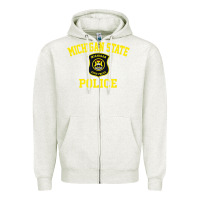 Oatmeal Heather michigan state police Zipper Hoodie - linhVisuals