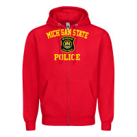 Red michigan state police Zipper Hoodie - linhVisuals