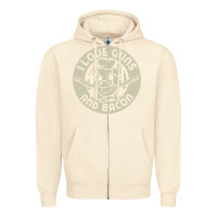 Sandshell i love guns bacon pork pig funny gun Zipper Hoodie - linhVisuals