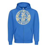 True Royal i love guns bacon pork pig funny gun Zipper Hoodie - linhVisuals