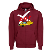 Burgundy racer x Zipper Hoodie - linhVisuals