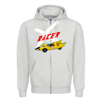 Dove Grey racer x Zipper Hoodie - linhVisuals