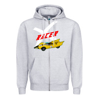 Heather Grey racer x Zipper Hoodie - linhVisuals