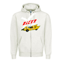 Oatmeal Heather racer x Zipper Hoodie - linhVisuals