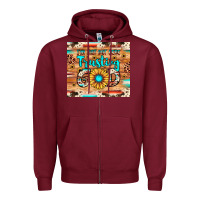 Burgundy i'm just out here trusting god Zipper Hoodie - JahusDesignShop